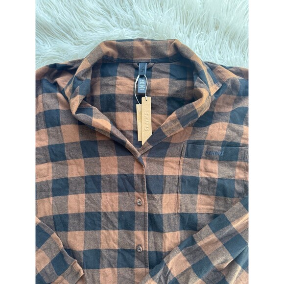Skims Flannel Sleep Top Jasper Buffalo Check Size Large - Picture 6 of 11